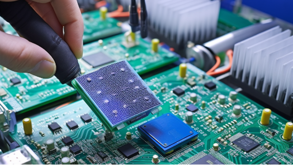 千库网_PCB制造高新技术工厂QC实验室对电路板上SMT印刷元件的质量控制和组装_摄影图编号19990624